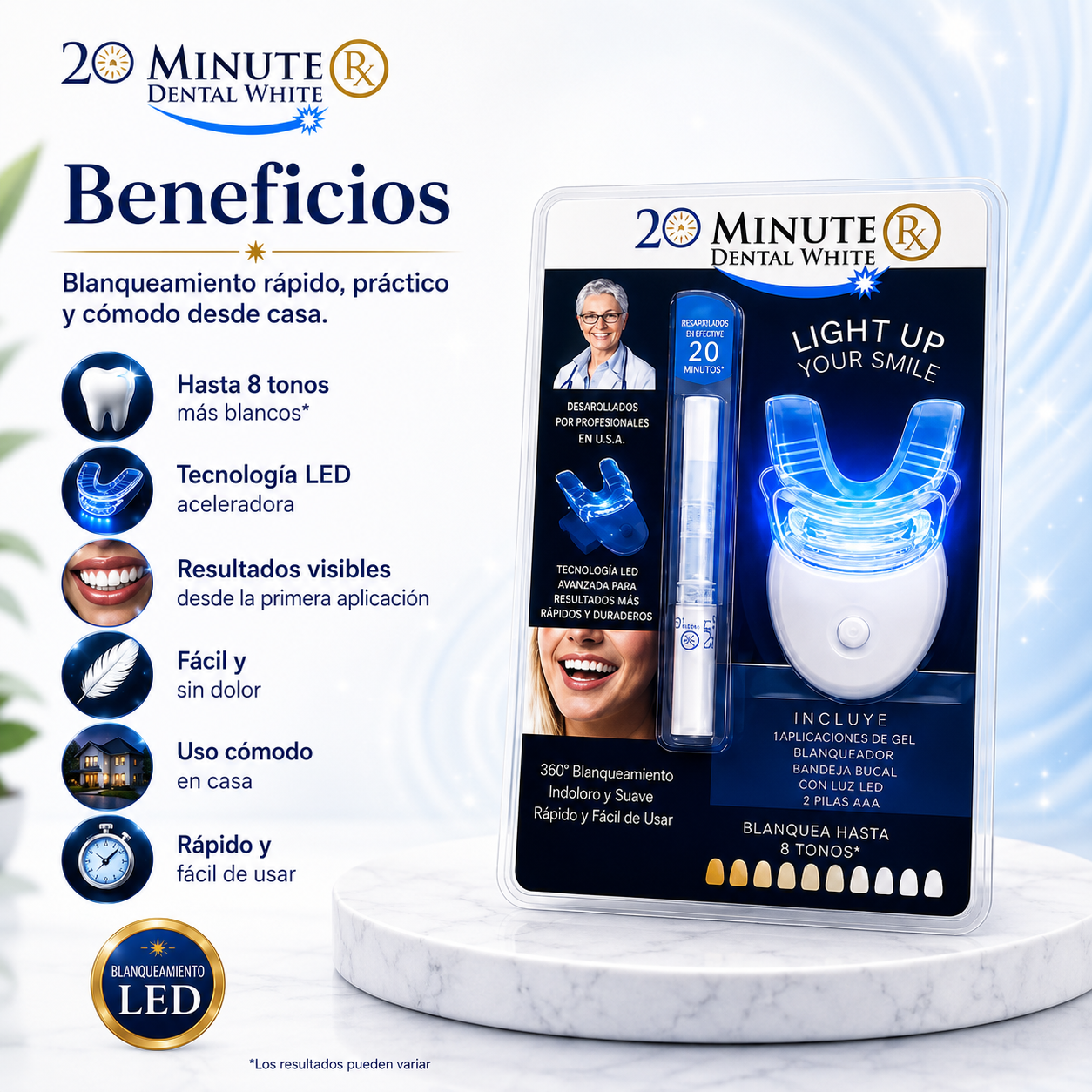 😁🦷Dental White – Kit de Blanqueamiento Dental LED