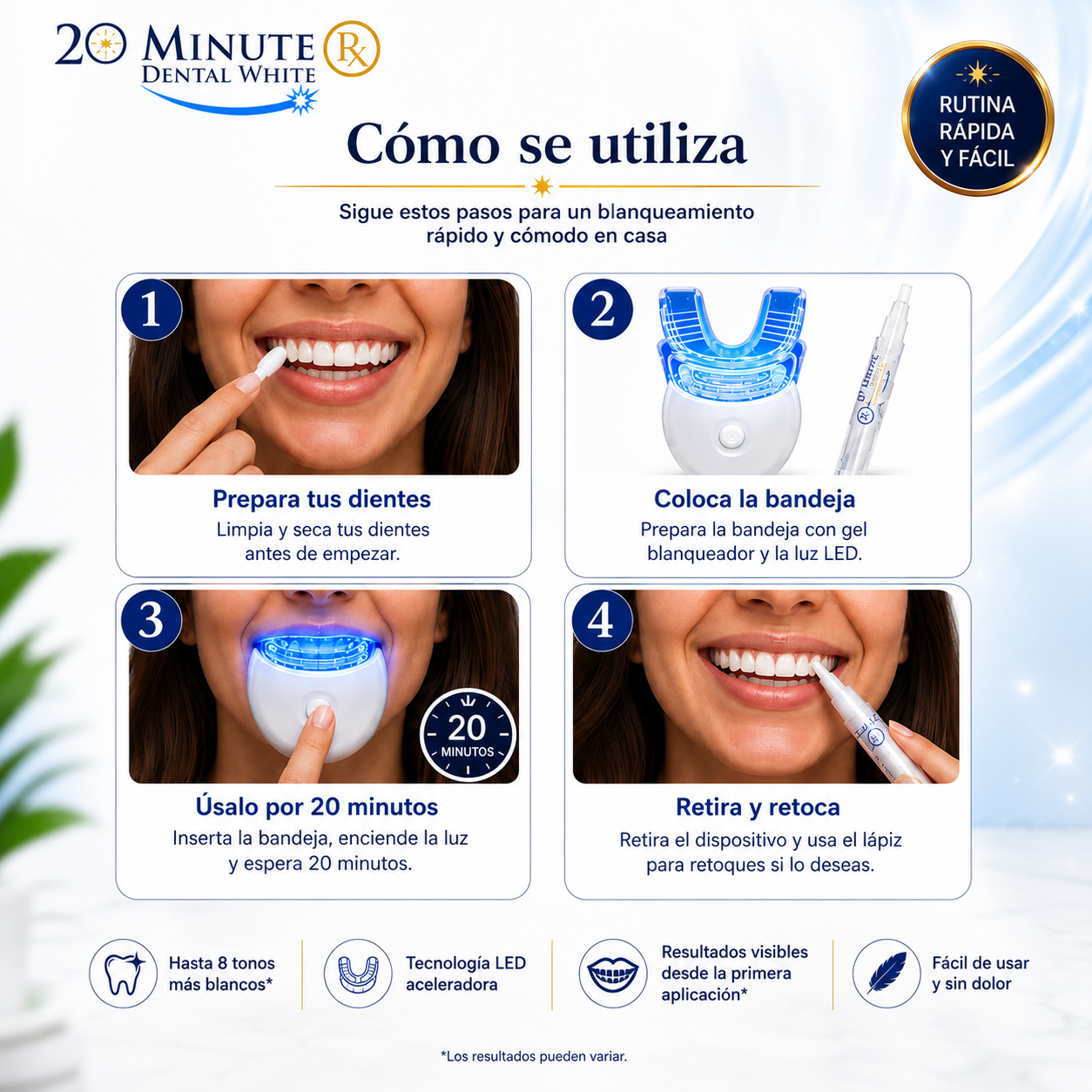 😁🦷Dental White – Kit de Blanqueamiento Dental LED